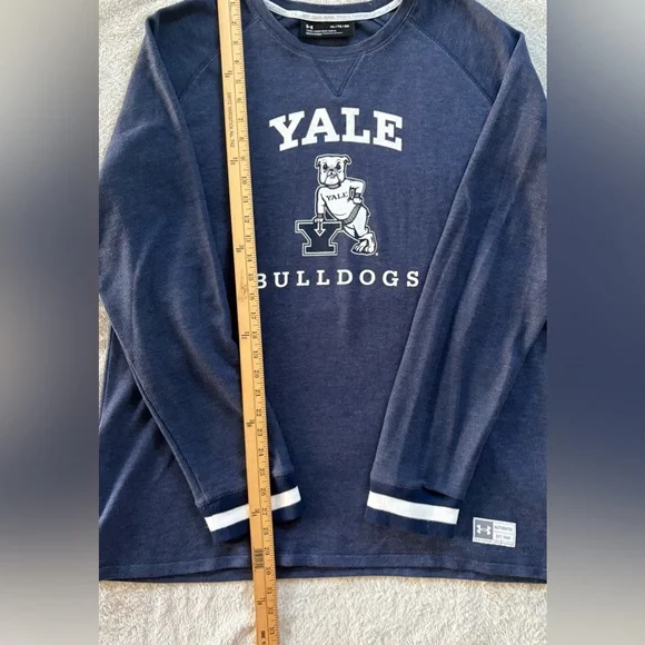 Under Armour Dark Blue Yale Mulldog Crewneck Sweatshirt (XL) - Picture 5 of 7